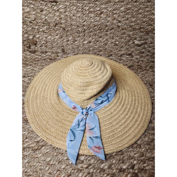 Orageous Womens Grommet Straw Woven Sun Hat Beach Boho One Size - Picture 1 of 6